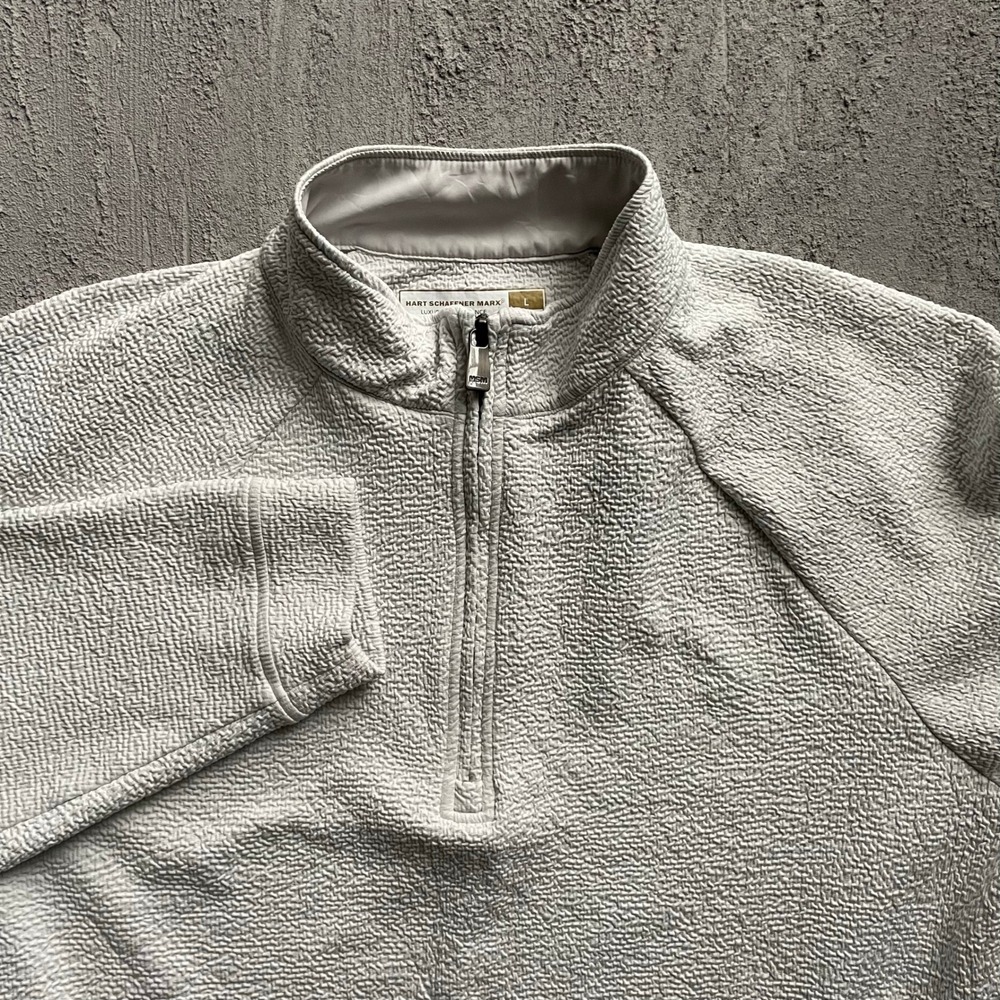 Hart Schaffner Marx   1/4 Zip Pullover Men Large Grey